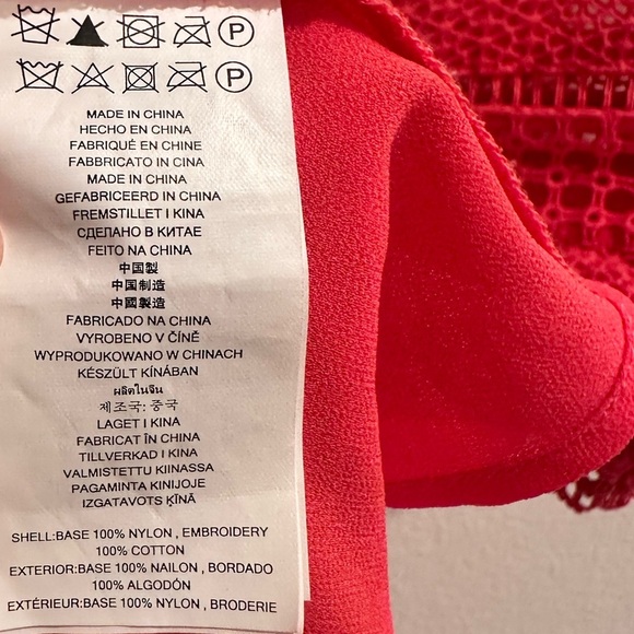 Michael Kors Red Lace Peplum Women’s Top- Size 0 - Picture 4 of 6